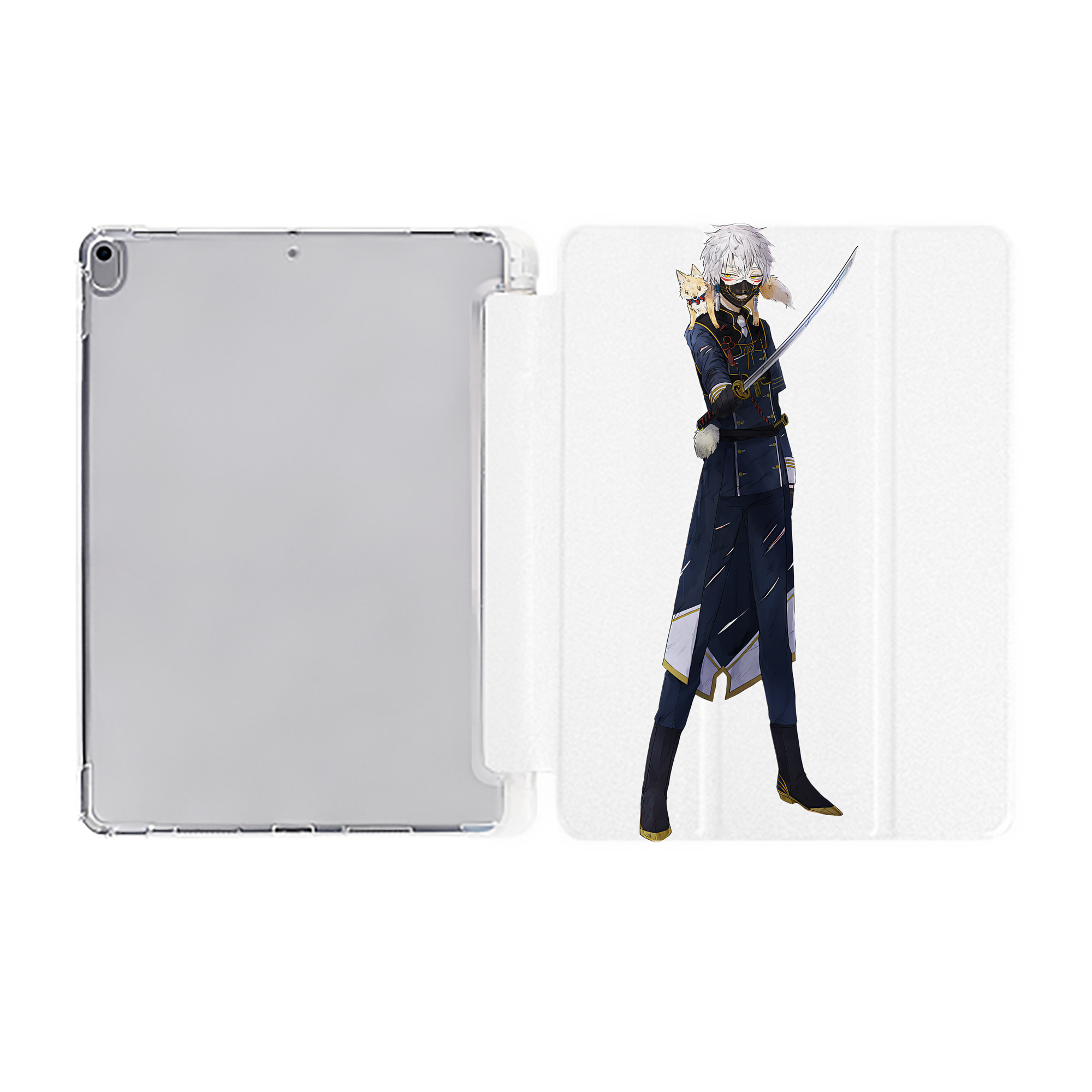 （画像用） 刀剣乱舞 Touken Ranbu IPad ケース ペン収納付き 三つ折りスタンド PUレザー×シリコン 対応機種9.5/10.5/10.9インチ